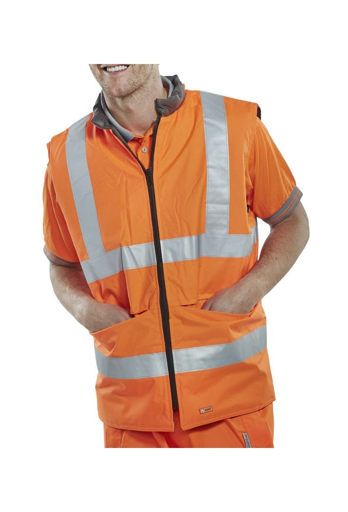 BWENG Beeswift Hi-Vis Reversible Bodywarmer (Small To 4XL) 2 COLOURS RIS 3279 Orange Only