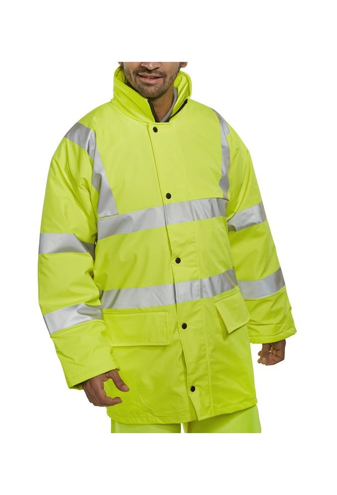 PUJ Hi Visibility Breathable Waterproof PU Coated Jacket (Small to 5XLarge) 2 COLOURS