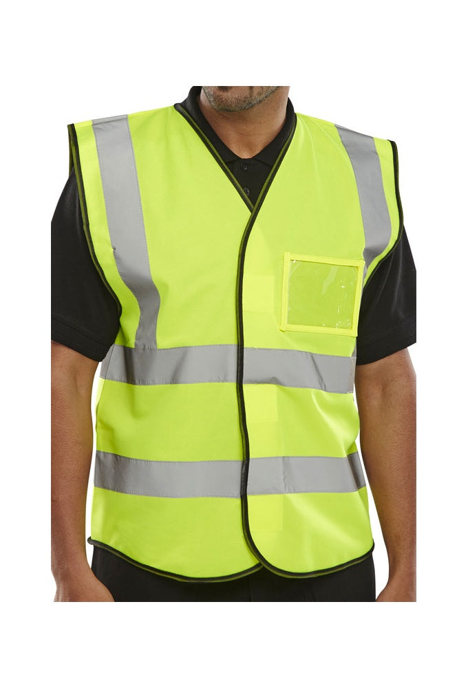 BD108 Id Pouch Hi Vis Vests (XSmall To 4XL) 2 COLOURS