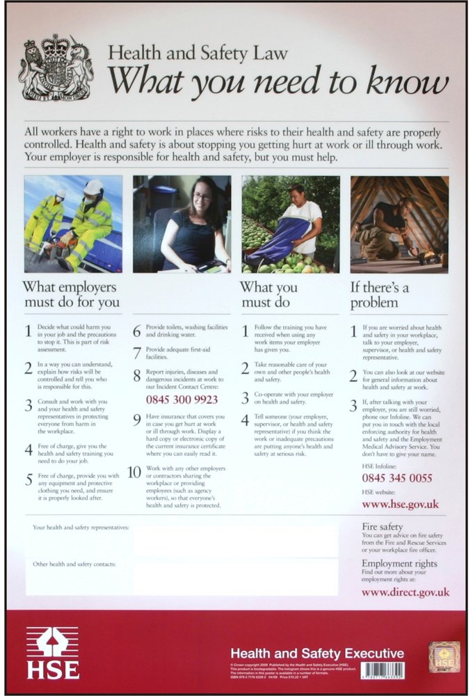 BSSHSE01 Health & Safety Law Poster