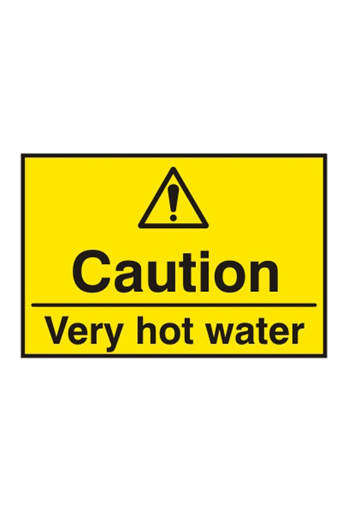 BSS11161 Caution Hot Water Sign Vinyl Version