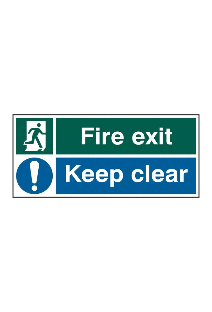 BSS12133 Fire Exit, Keep Clear Sign PVC Version