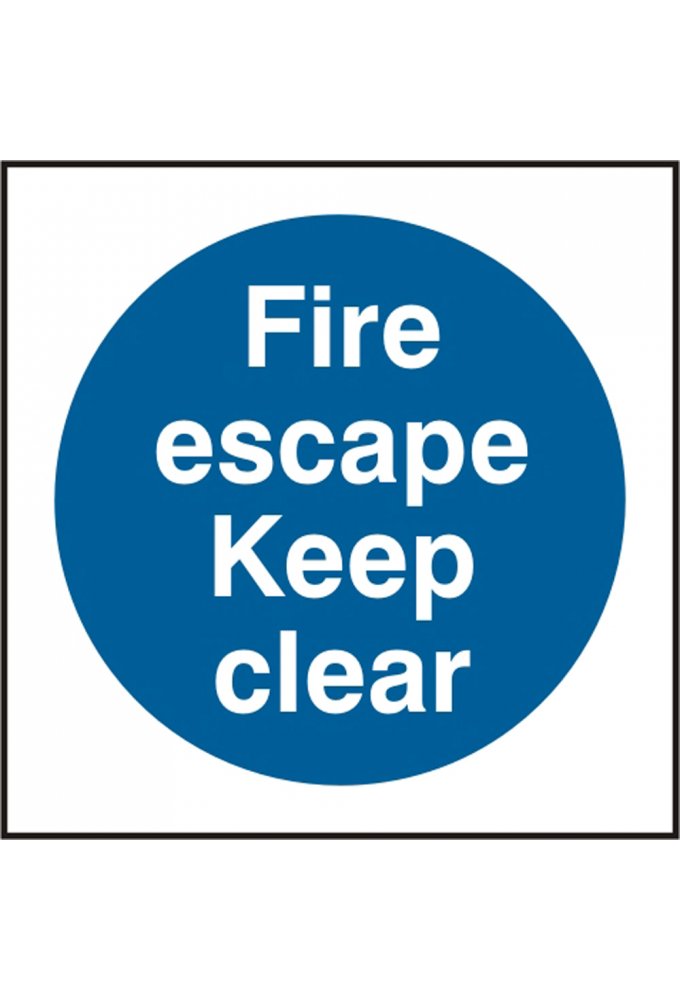 BSS11348 Fire Escape Keep Clear Sign Viyl Version