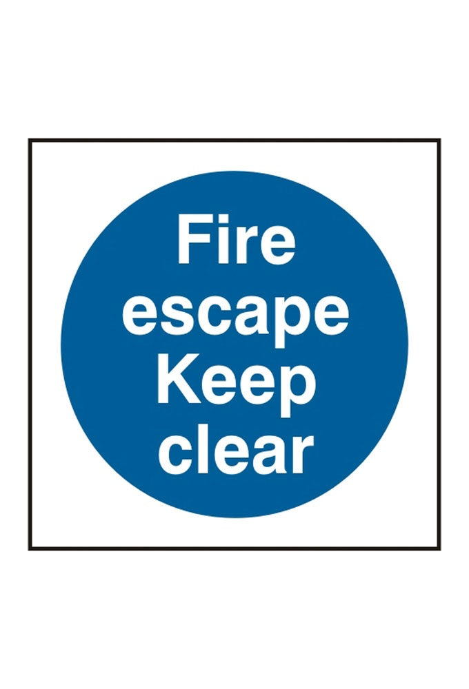 BSS11350 Fire Escape Keep Clear Sign Vinyl Version
