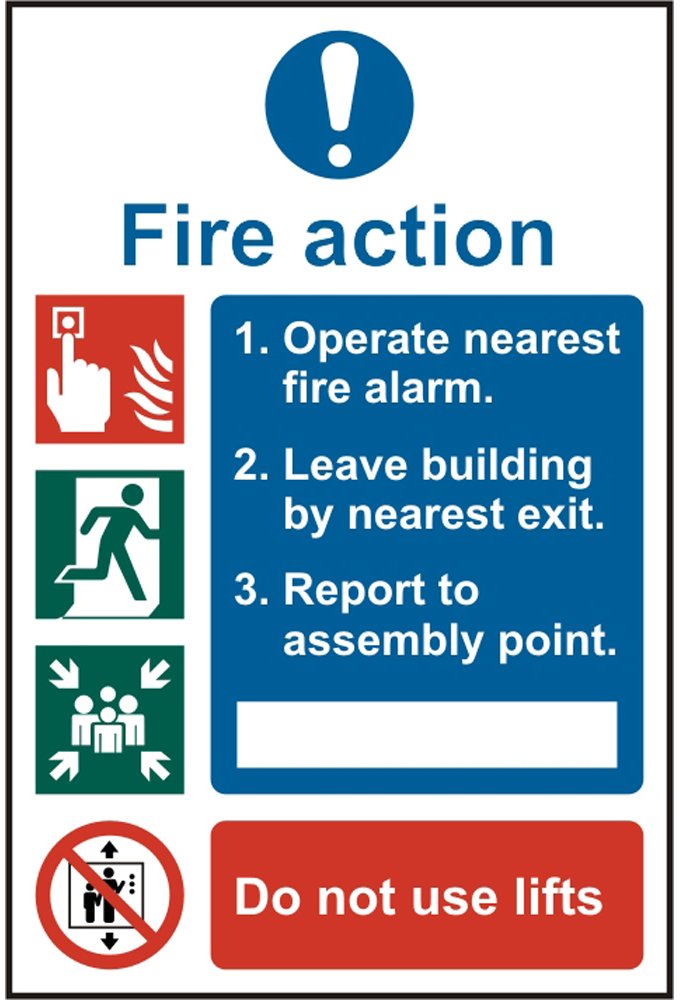 BSS13843 Fire Action Sign PVC Version