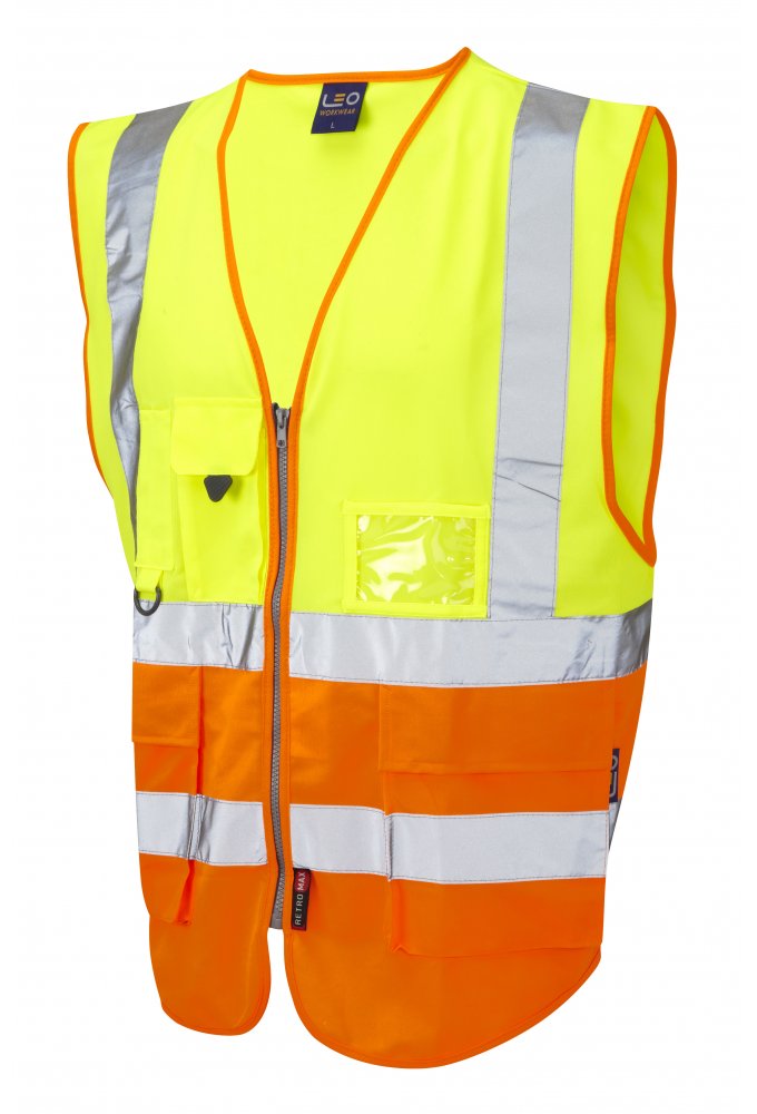 W11-Y/O Lynton Executive Yellow Orange Hi Vis Vests (XSmall To 6XL)