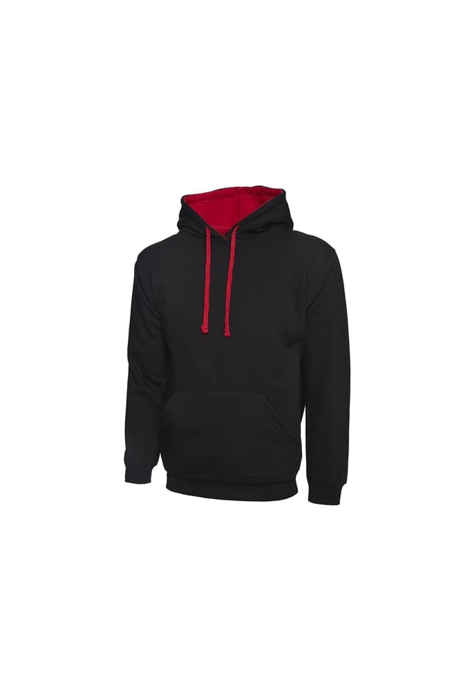 UC507 Uneek Contrast Hooded SweatShirt (Xsmall to 4Xlarge) 12 Colours