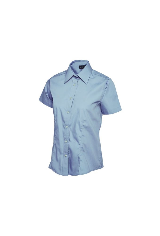 UC712 Ladies Poplin Half Sleeve Shirt (Size 8 to Size 24) 10 COLOURS