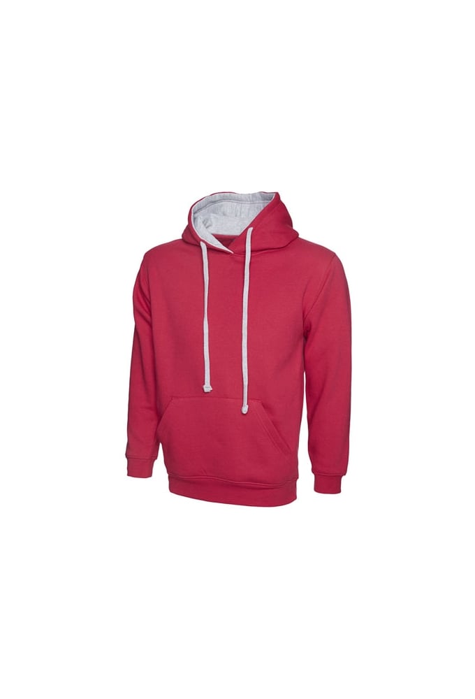 UC507 Uneek Contrast Hooded SweatShirt (Xsmall to 4Xlarge) 12 Colours