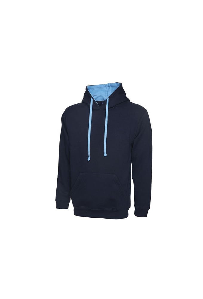 UC507 Uneek Contrast Hooded SweatShirt (Xsmall to 4Xlarge) 12 Colours