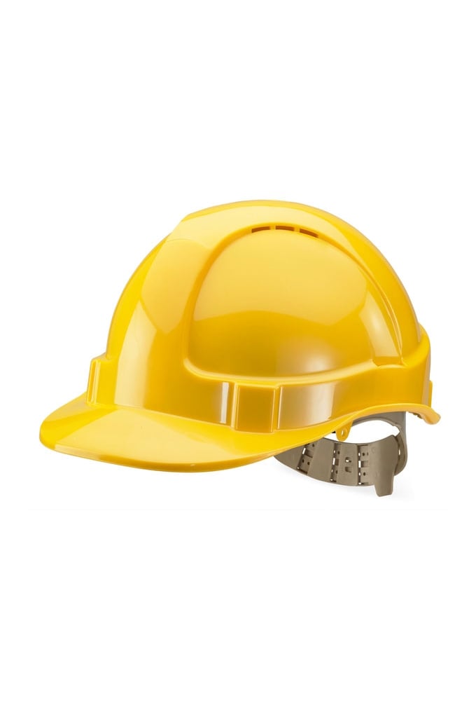 BBVSHY Yellow Vented Comfort Safety Helmet 6 Point Harness