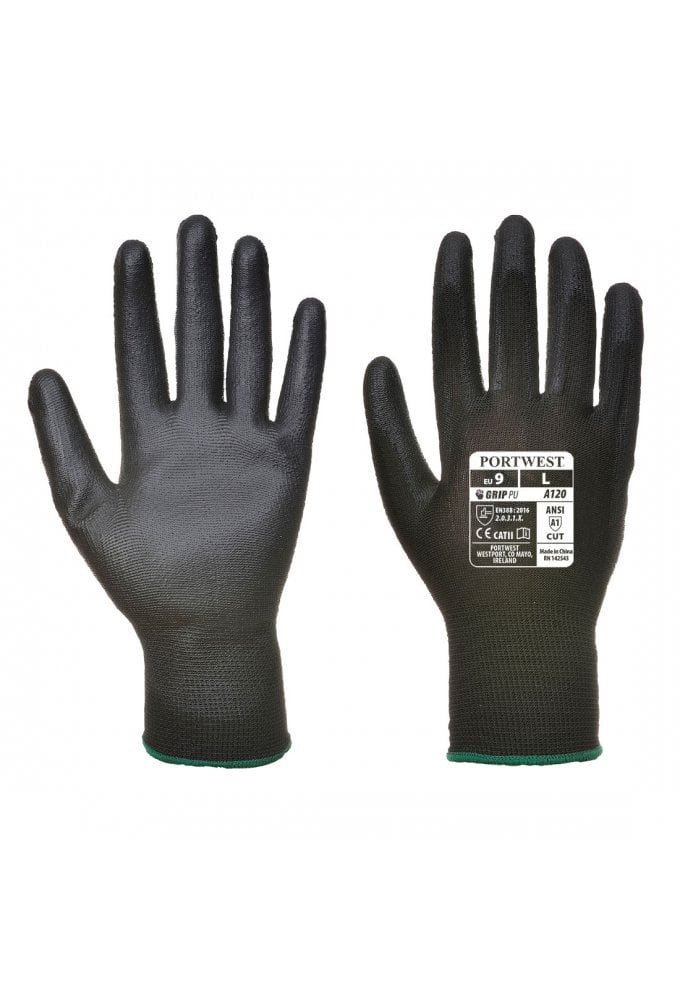 A120 Portwest PU PALM Breathable Gloves (Size 5 to Size 12) 5 COLOURS
