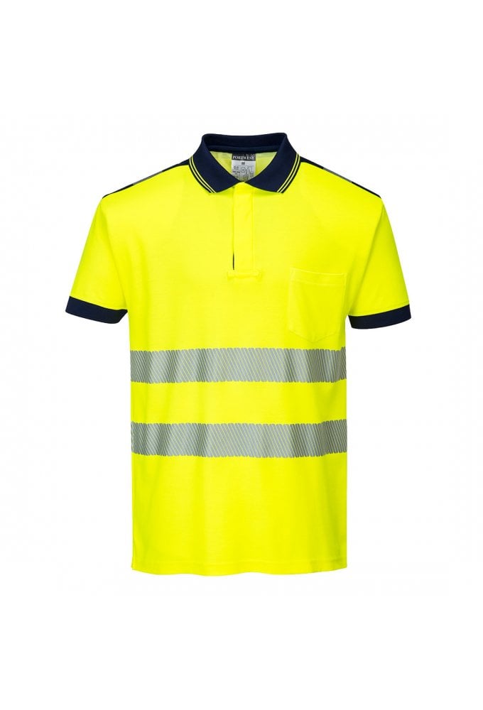 T180 - Portwest Breathable PW3 Hi-Vis Polo Shirt S/S 55% COTTON (Xsmall to 4Xlarge) 4 COLOURS