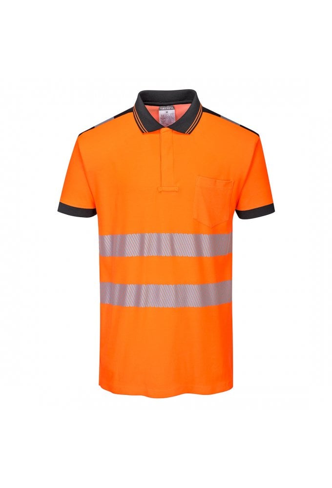 T180 - Portwest Breathable PW3 Hi-Vis Polo Shirt S/S 55% COTTON (Xsmall to 4Xlarge) 4 COLOURS