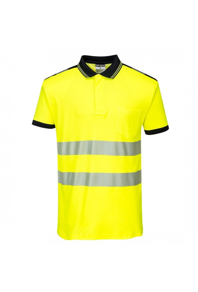 T180 - Portwest Breathable PW3 Hi-Vis Polo Shirt S/S 55% COTTON (Xsmall to 4Xlarge) 4 COLOURS
