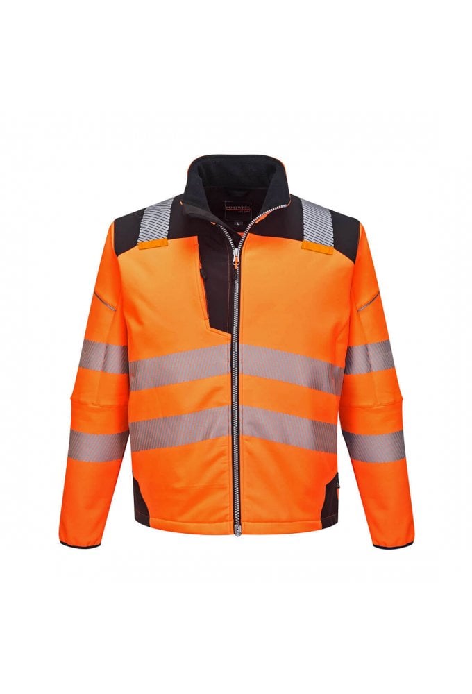 T402 PW3 Hi Vis Two Tone Breathable Waterproof Windproof Softshell Jacket (XSmall to 6Xlarge) 6 COLOURS RIS 3279 TOM Orange only