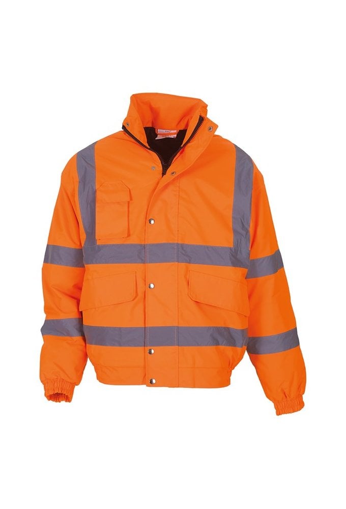 YK043 Hi-Vis Classic Bomber Jacket (Small To 6XL) 4 COLOURS RIS 3279 TOM In Orange