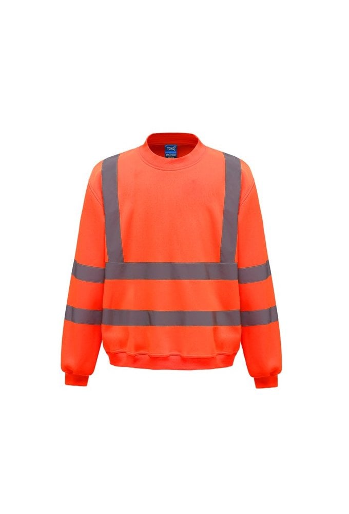YK030 Hi-Vis Sweat Shirt (Small To 3XL) 6 COLOURS RIS 3279 TOM In Orange / Orange Navy