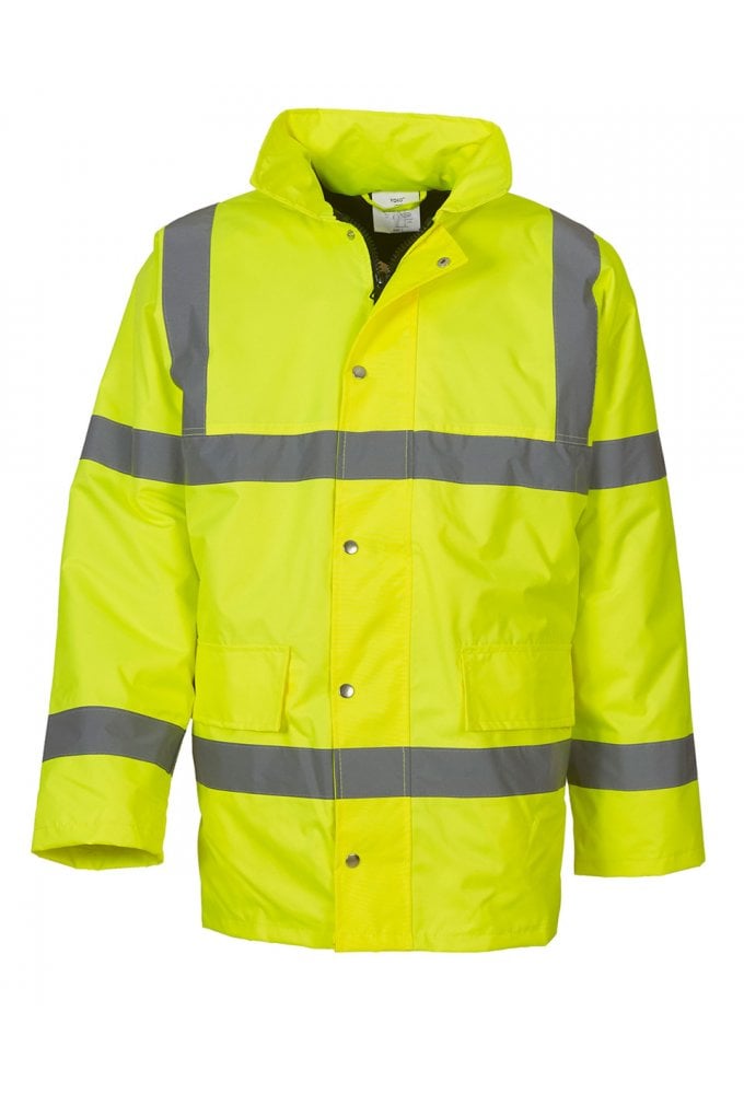YK045 Hi-Vis Classic Foul Weather Motorway Jacket (Small To 3XL) 2 COLOURS RIS 3279 TOM In Orange
