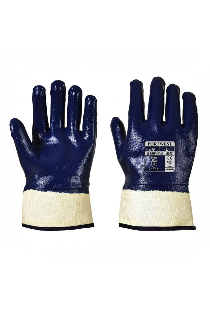 A302 - Portwest Fully Dipped Nitrile Safety Cuff (SOLD IN PACK OF 12)