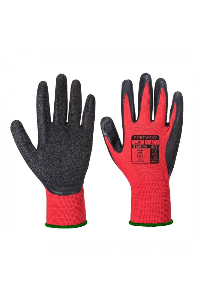 A174 Portwest Flex Grip Latex Coated Glove (size 7 to 11)