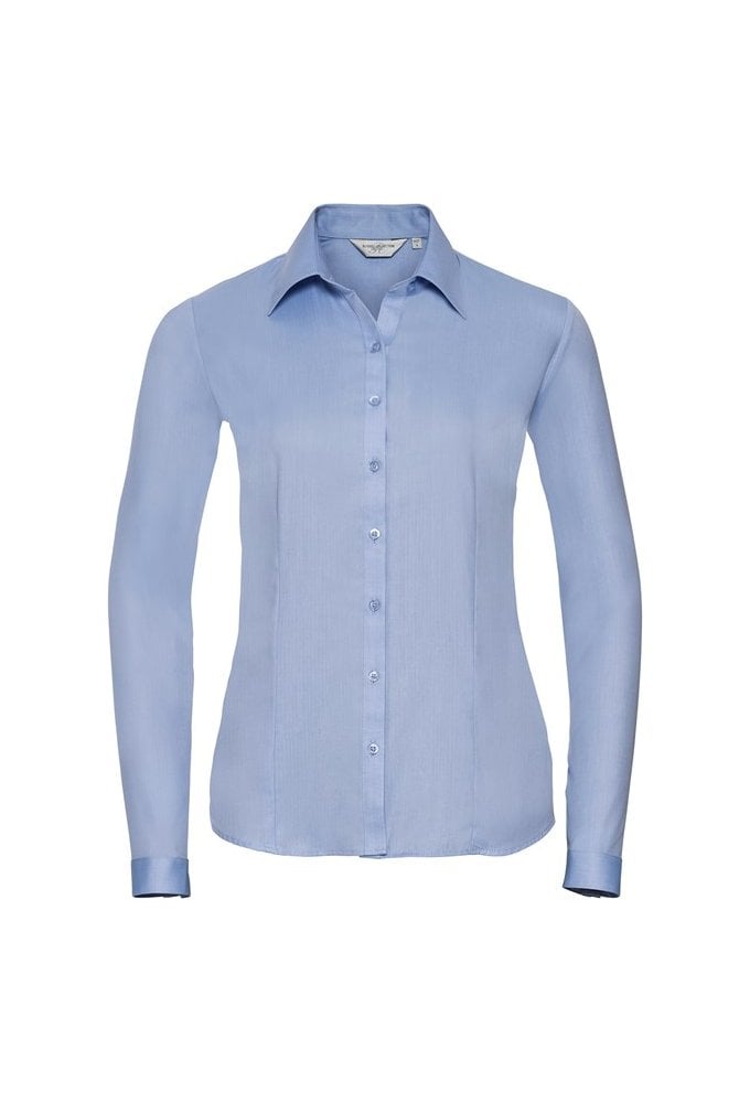 J962F Women's long sleeve herringbone shirt (Xsmall to 3Xlarge) 2 COLOURS