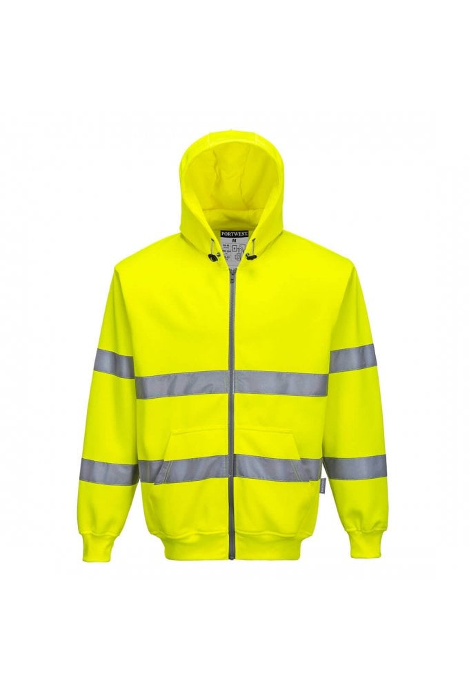 B305 Hi-Visibility Full Zip Hoody (Small To 3XL) 2 COLOURS RIS 3279 TOM in Orange