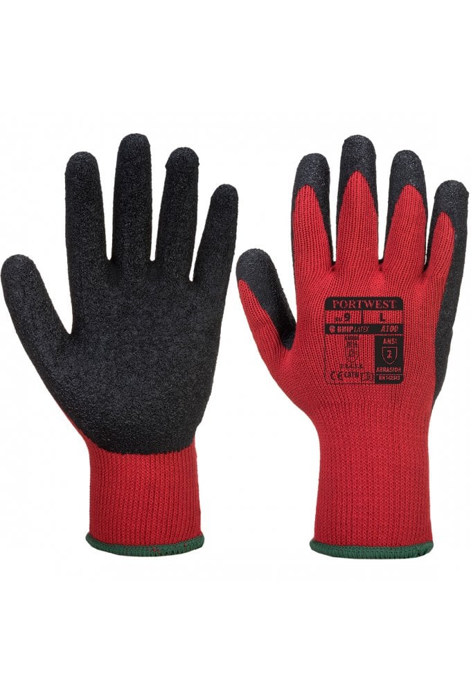 Portwest A100 Portwest Grip Glove Latex Palm (Size 7 to 11) 3 COLOURS Sold in packs of 12