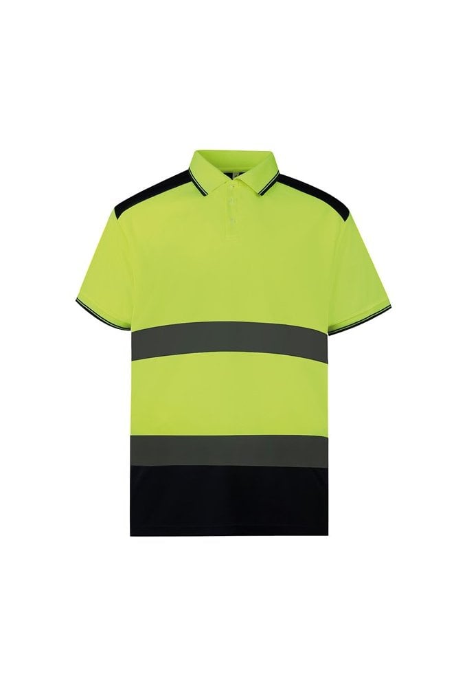 YK104 Hi-vis Berathable Two Tone Polo (Small to 3XLarge) 2 COLOURS RIS 3279 TOM In Orange / Navy
