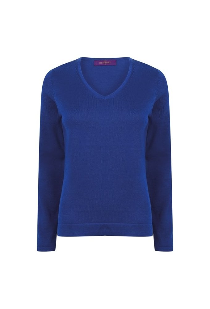 HB721 Womens 12 Gauge V-Neck Jumper