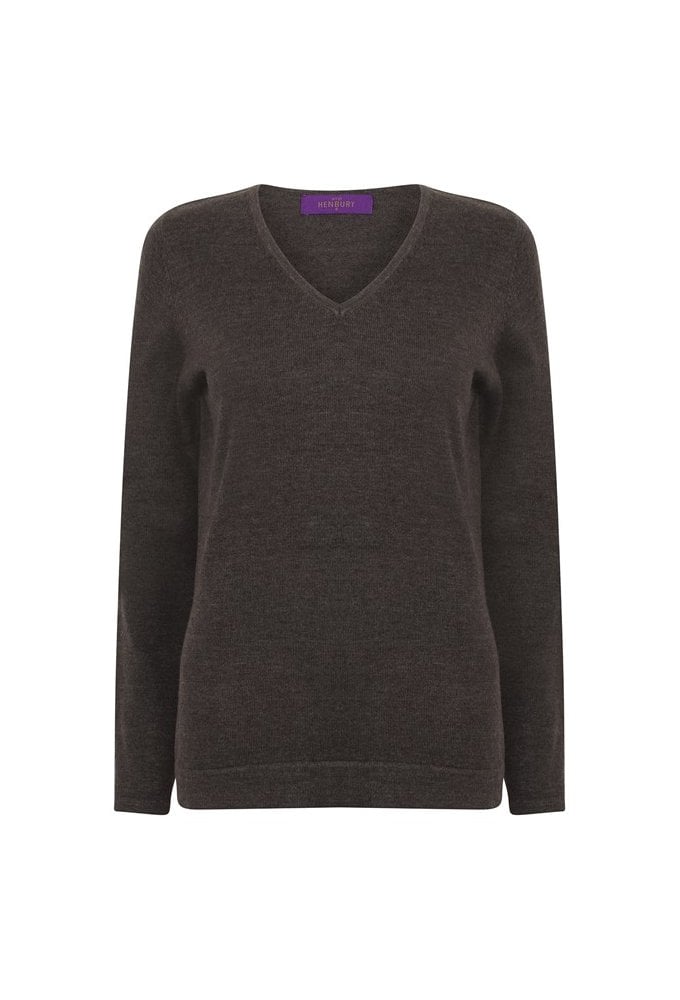 HB721 Womens 12 Gauge V-Neck Jumper