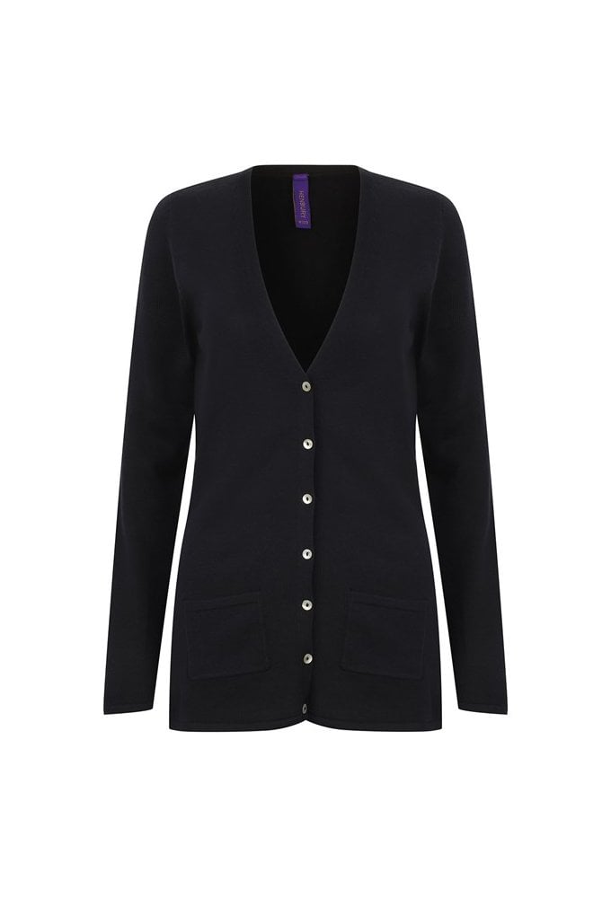 HB723 Womens V-Button Cardigan