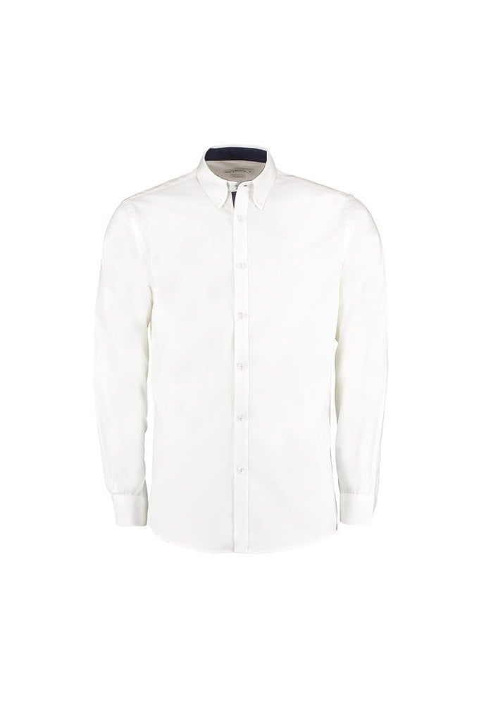 KK190 Contrast Premium Oxford Long Sleeved Shirt (Small to 2Xlarge) 4 COLOURS