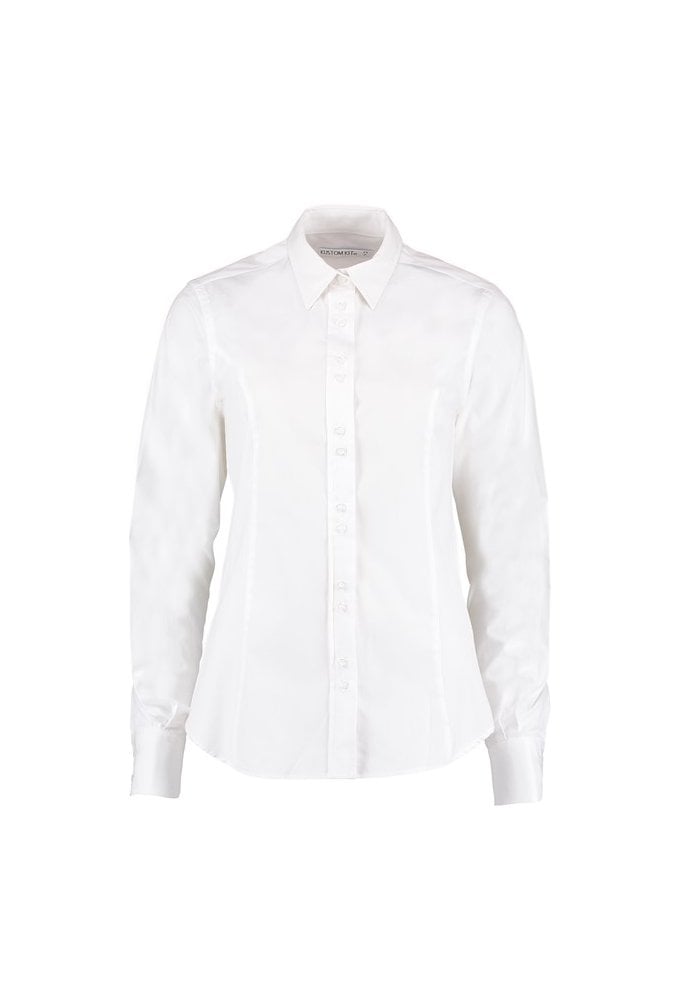 KK388 Womens City Business Long Sleeved Blouse (Size 8 To 20) 2 COLOURS