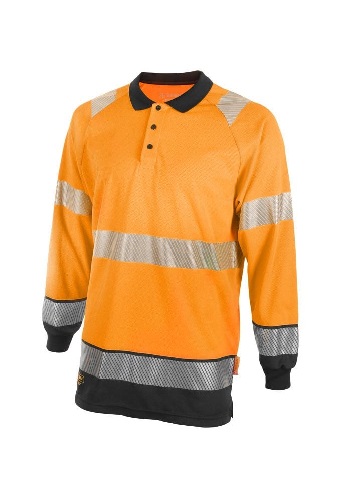 HVTT015 Hi Vis Two Tone Long Sleeved Polo (Small to 4XLarge) 2 COLOURS