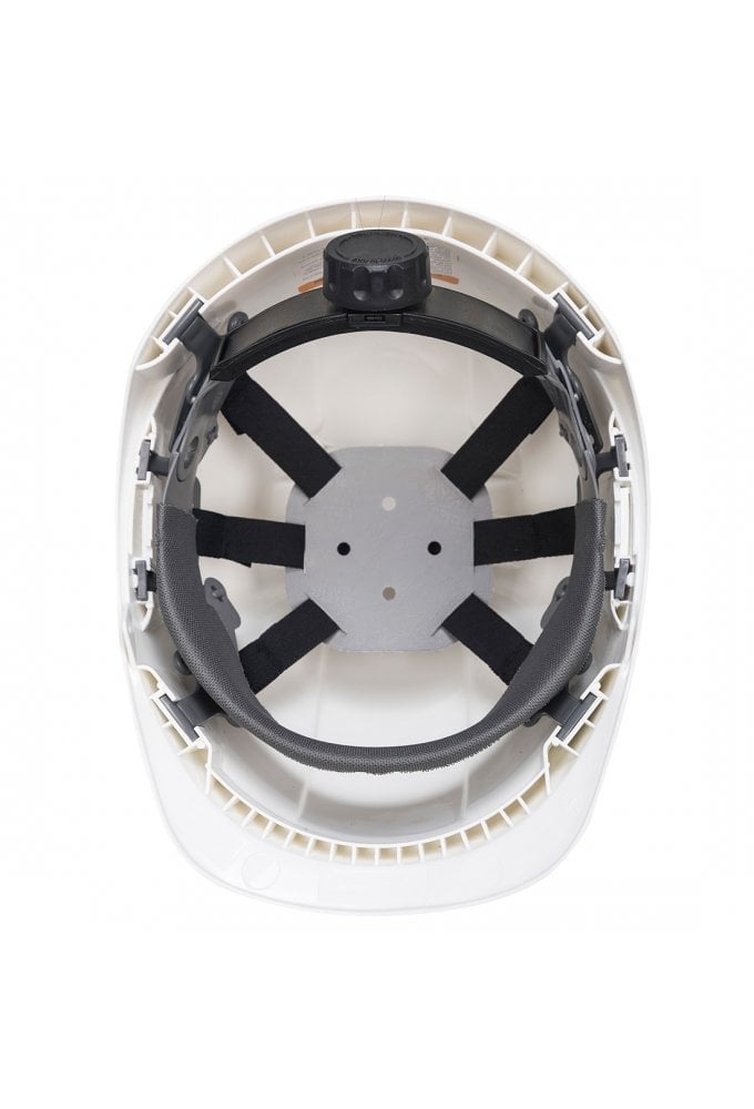 PS54 Portwest Endurance Plus Non Vented Ratchet Helmet 6 Point harness 4 Point Chin Strap White