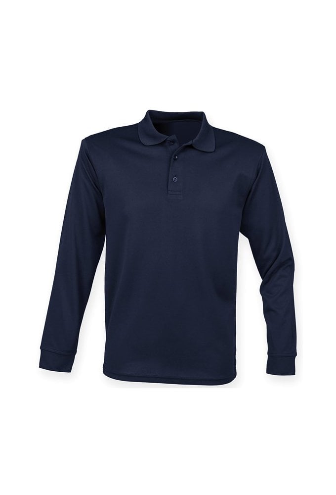 HB478 Henbury Long Sleeved Cool Plus Polo Shirt (XXS to 4XLarge) 7 COLOURS