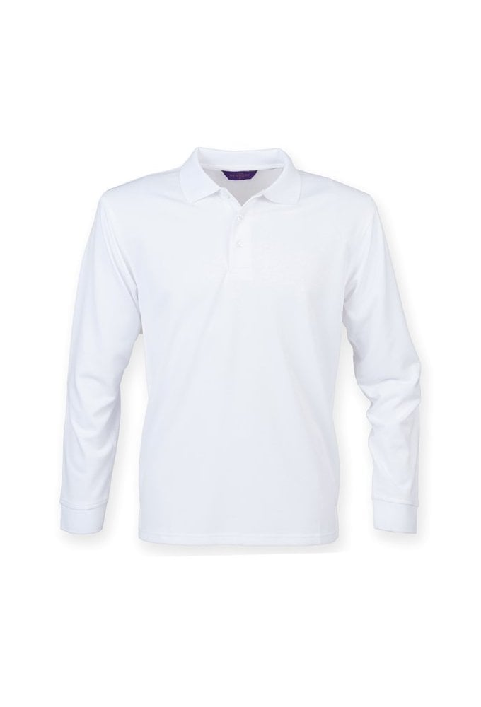 HB478 Henbury Long Sleeved Cool Plus Polo Shirt (XXS to 4XLarge) 7 COLOURS
