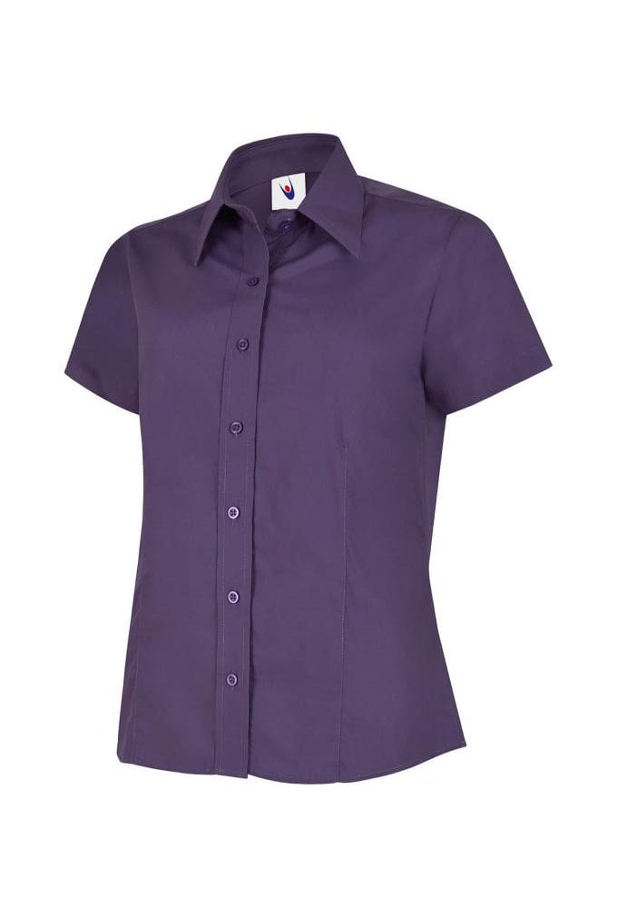 UC712 Ladies Poplin Half Sleeve Shirt (Size 8 to Size 24) 10 COLOURS