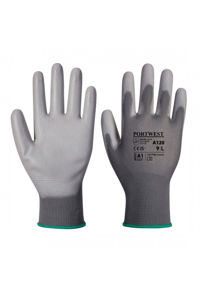 A120 Portwest PU PALM Breathable Gloves (Size 5 to Size 12) 5 COLOURS