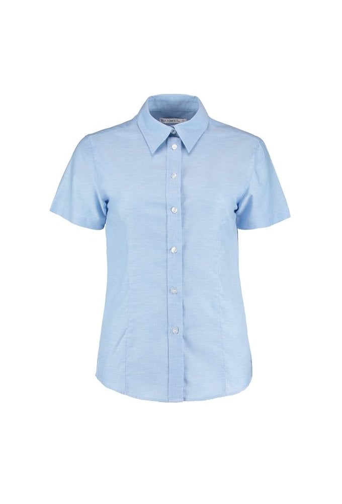KK360 Womens Workplace Oxford Short Sleeved Blouse (Size 8 To Size 20) 5 COLOURS