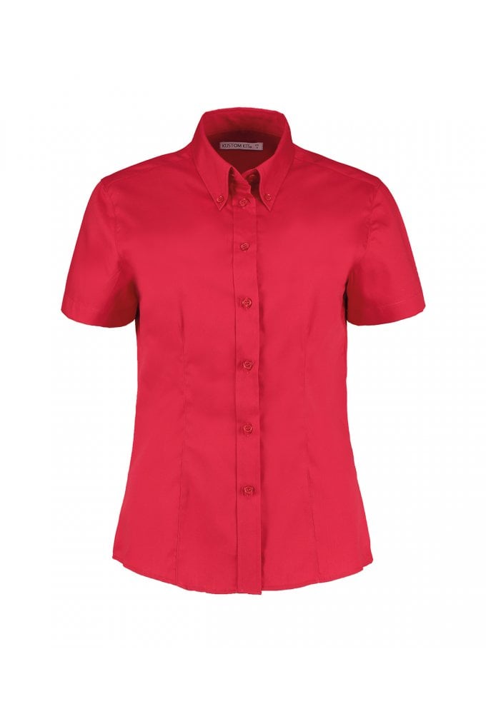 KK701 Womens Corporate Oxford Short Sleeved Blouse (Size 8 To Size 26) 7 COLOURS