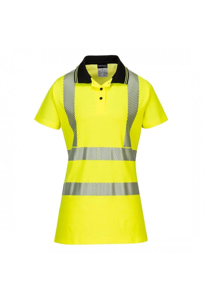 LW72 Portwest Ladies Fit Hi Vis Polo (Sise 8 ot size 18) 2 COLOURS
