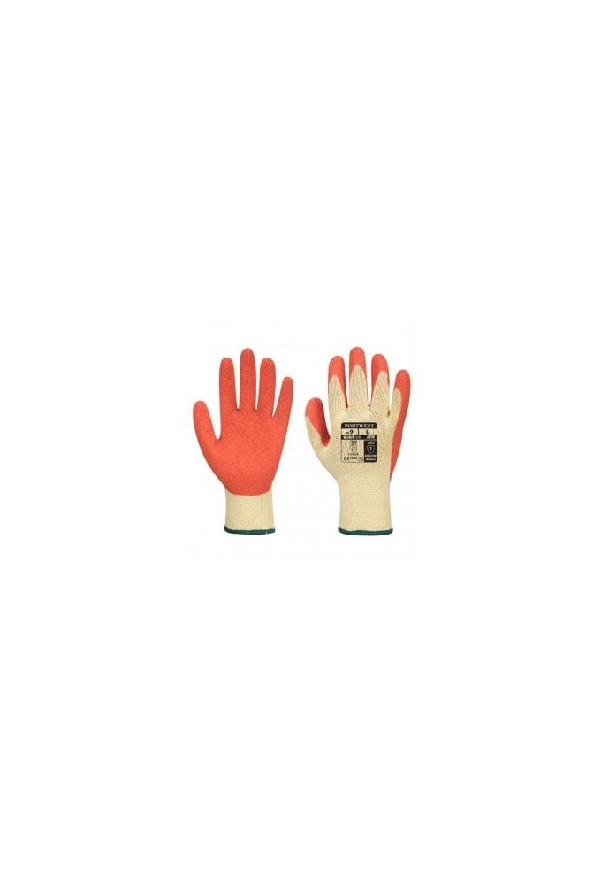 A100 Portwest Grip Glove Latex Palm (Size 7 to 11) 5 COLOURS