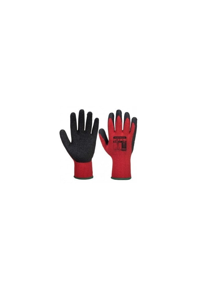 A100 Portwest Grip Glove Latex Palm (Size 7 to 11) 5 COLOURS