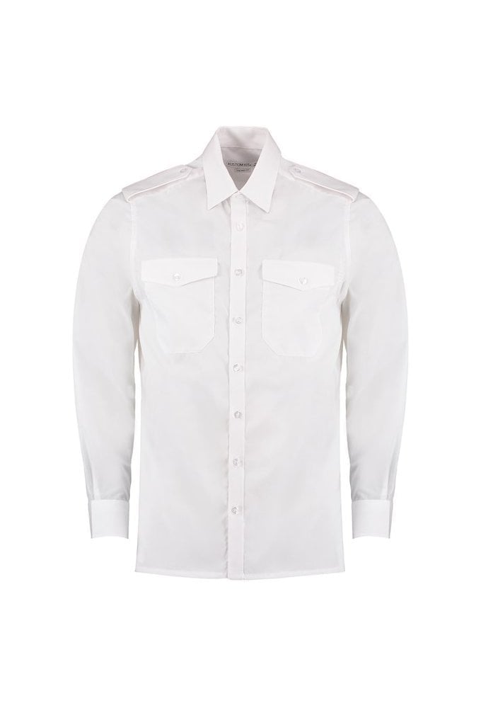 KK134 Pilot Shirt Long Sleeved (COLLAR SIZE 14.5 tO 19.5) SINGLE COLOUR