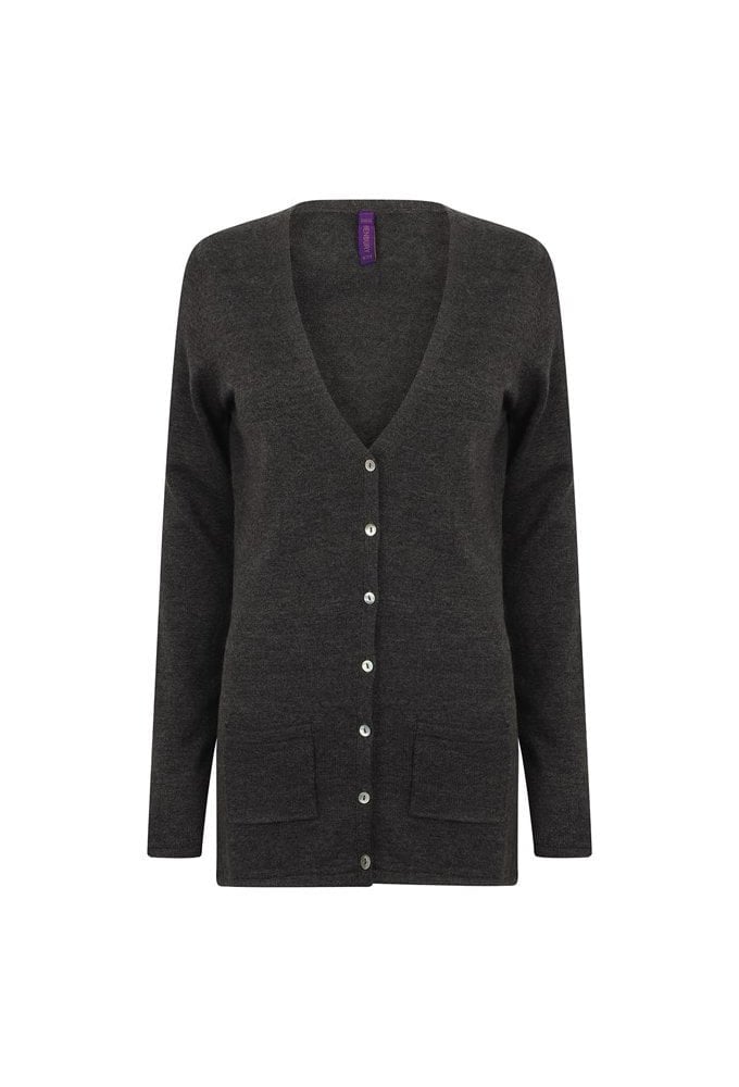 HB723 Womens V-Button Cardigan