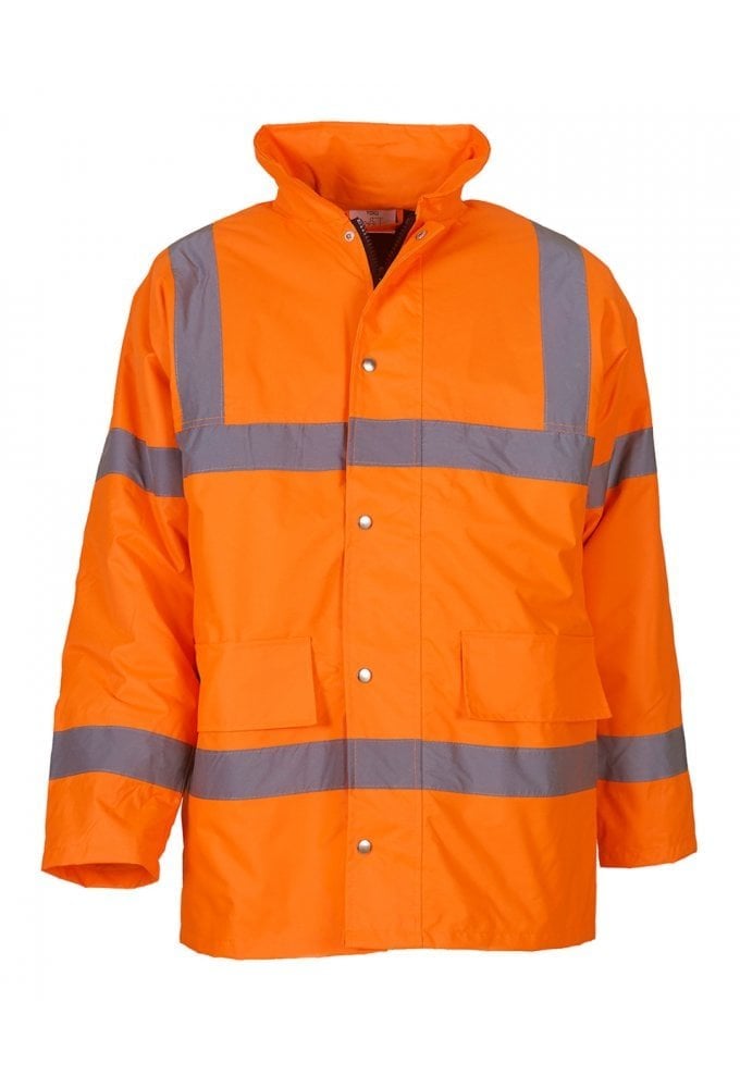 YK045 Hi-Vis Classic Foul Weather Motorway Jacket (Small To 3XL) 2 COLOURS RIS 3279 TOM In Orange