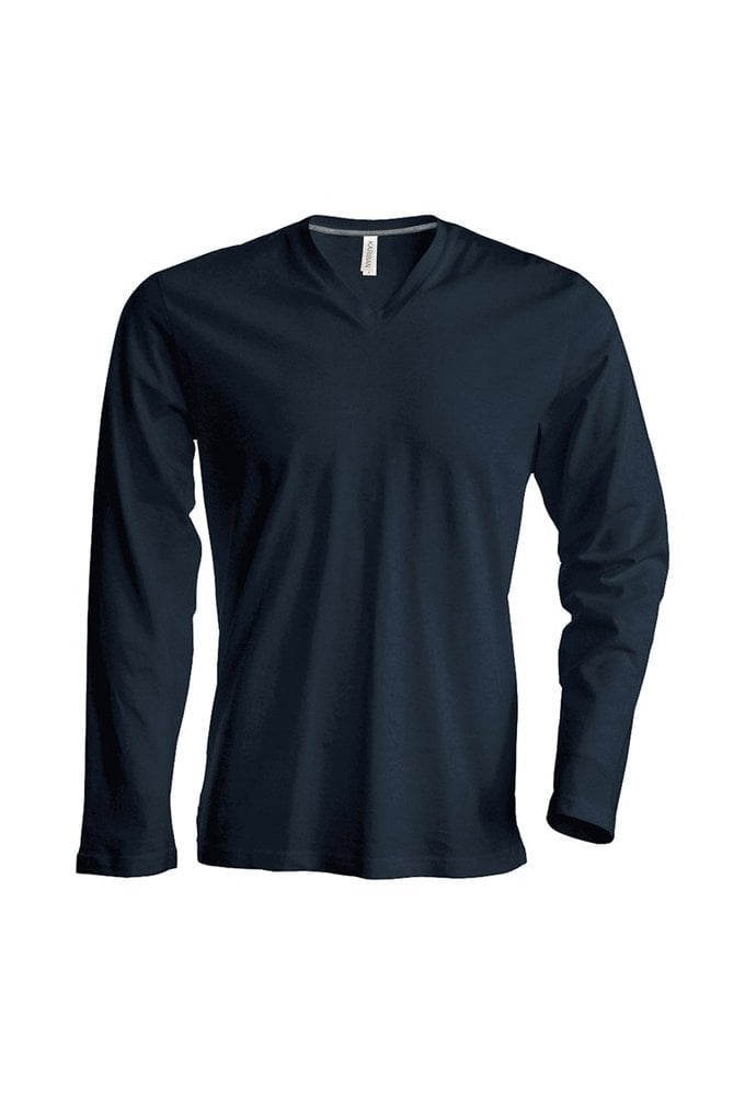KB358 Long Sleeved V-Neck T-Shirt (Small To 4XL) 4 COLOURS