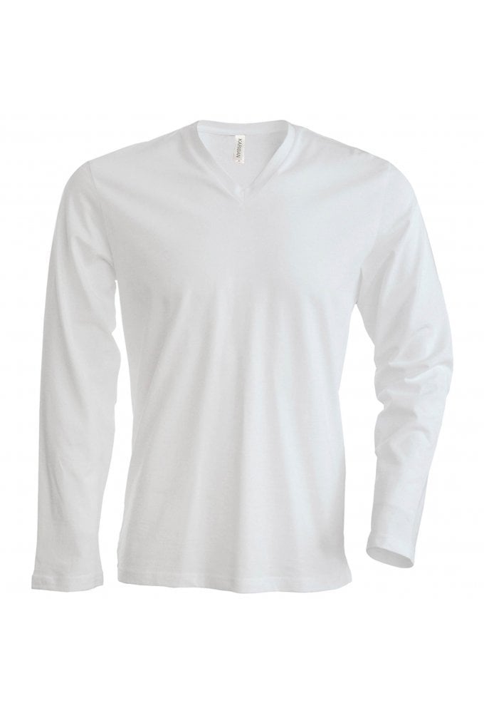KB358 Long Sleeved V-Neck T-Shirt (Small To 4XL) 4 COLOURS